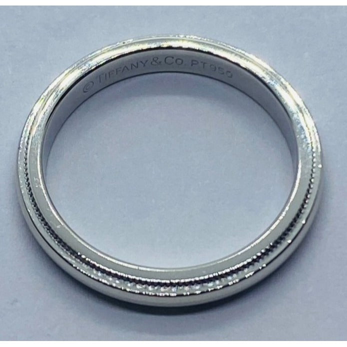 TIFFANY & CO PLATINUM 950 MILGRAIN WEDDING BAND 3MM SIZE 6.25