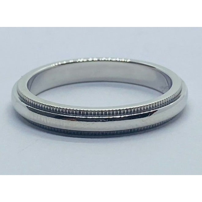TIFFANY & CO PLATINUM 950 MILGRAIN WEDDING BAND 3MM SIZE 6.25