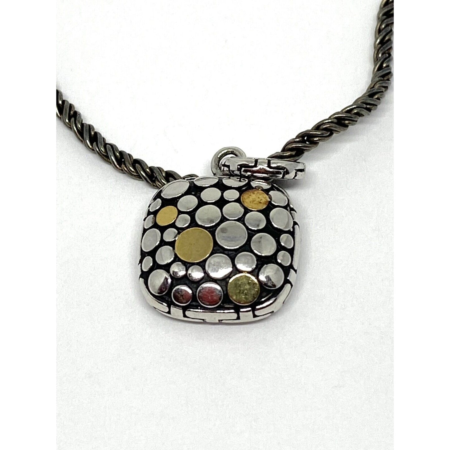 EFFY 18K Gold Sterling Silver Chain Pendant Necklace 14.4 Grams