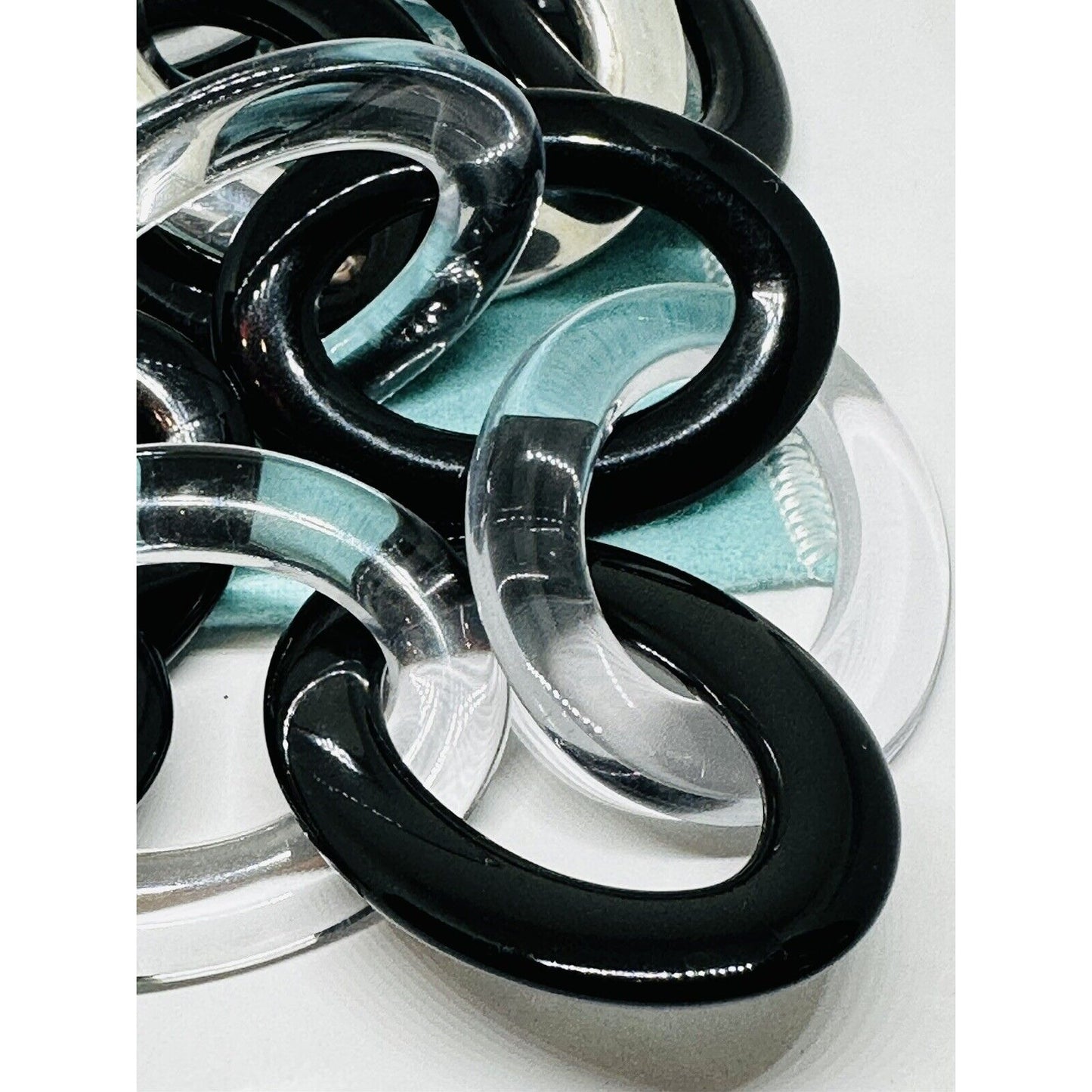 Tiffany & Co Huge Sterling Silver Paloma Picasso Black Clear Loop Necklace Resin