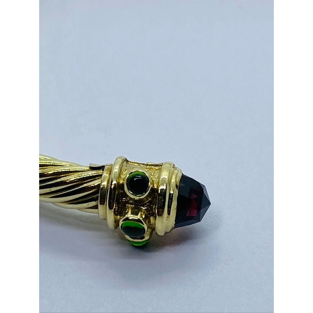 David Yurman Renaissance14K With Red and Green Stones 16.7g Bracelet
