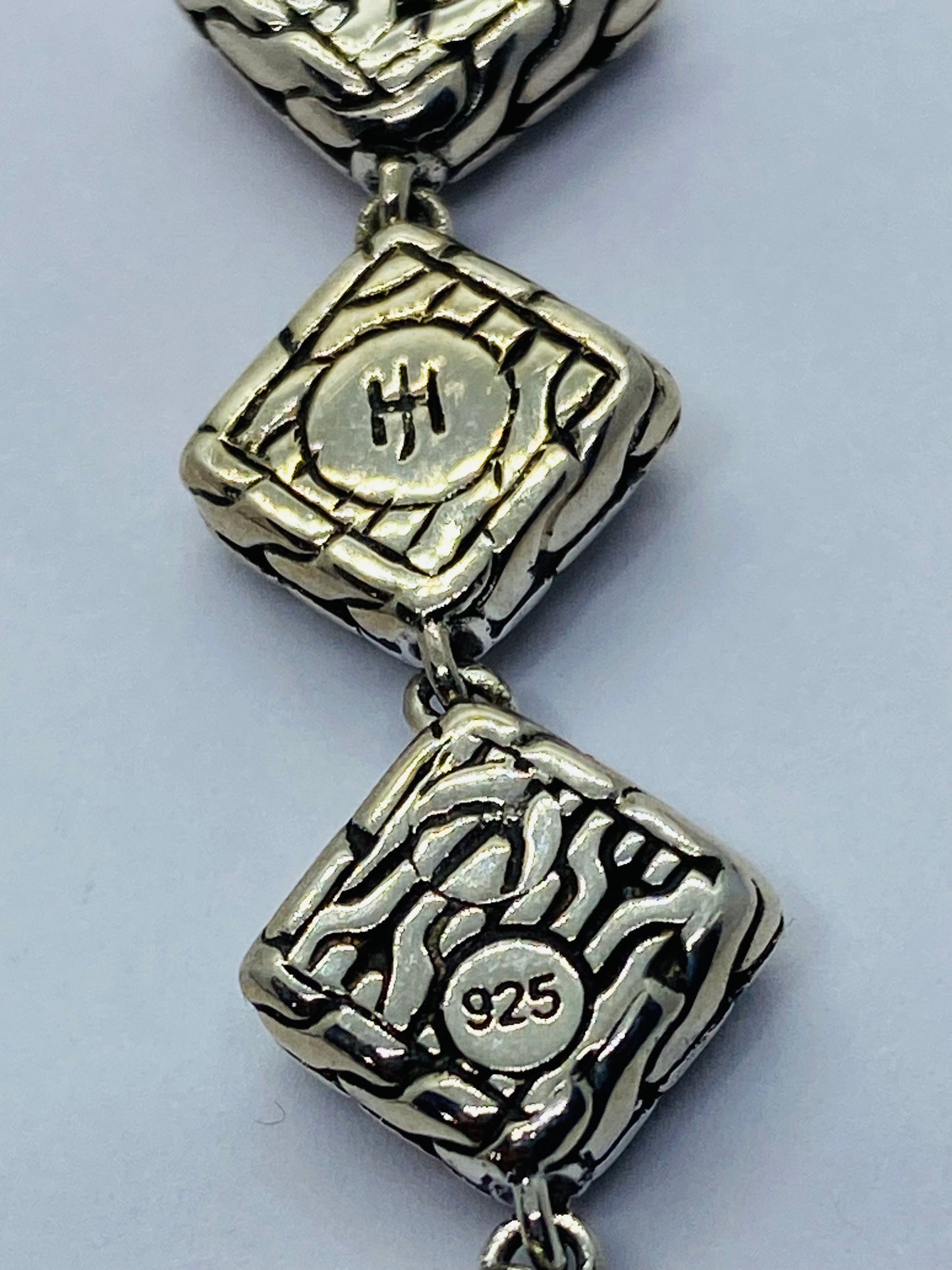 $550 John Hardy Sterling Silver Palu Collection Four Square Drop Earrings