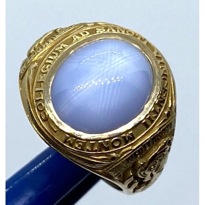 1934 Vintage Tiffany & Co 14K Sancti Vicentii Star Sapphire Class Ring