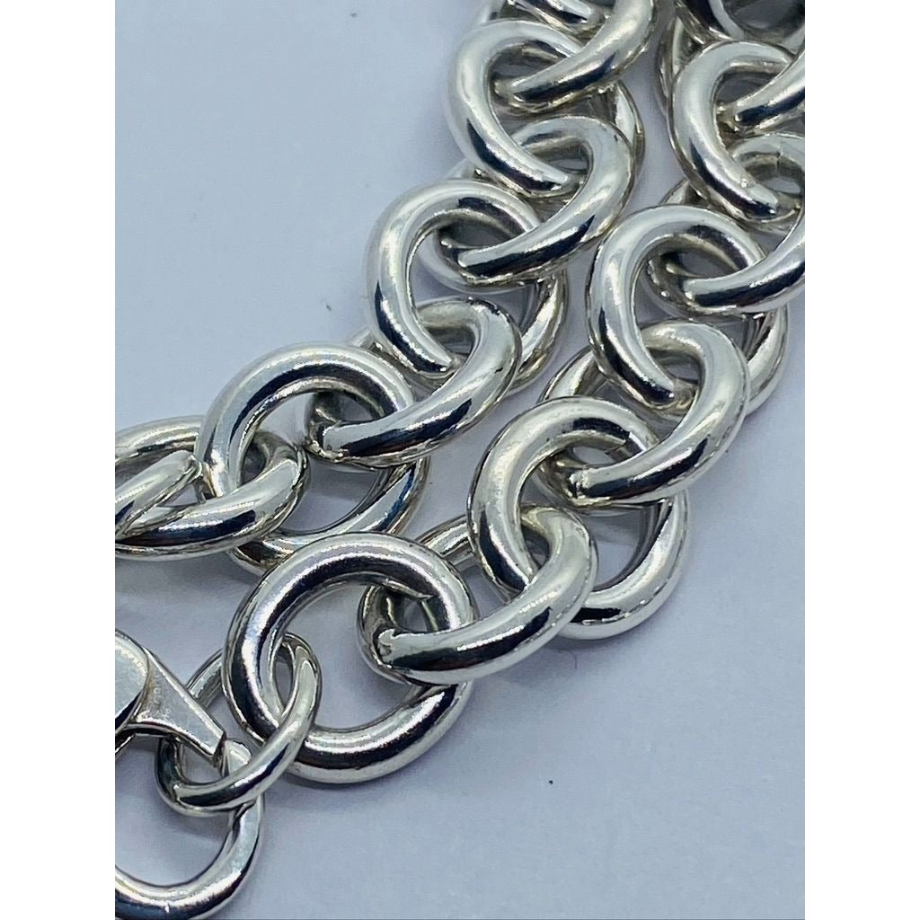 Tiffany & Co Sterling Silver Engravable Blank Heart Tag Necklace 16"