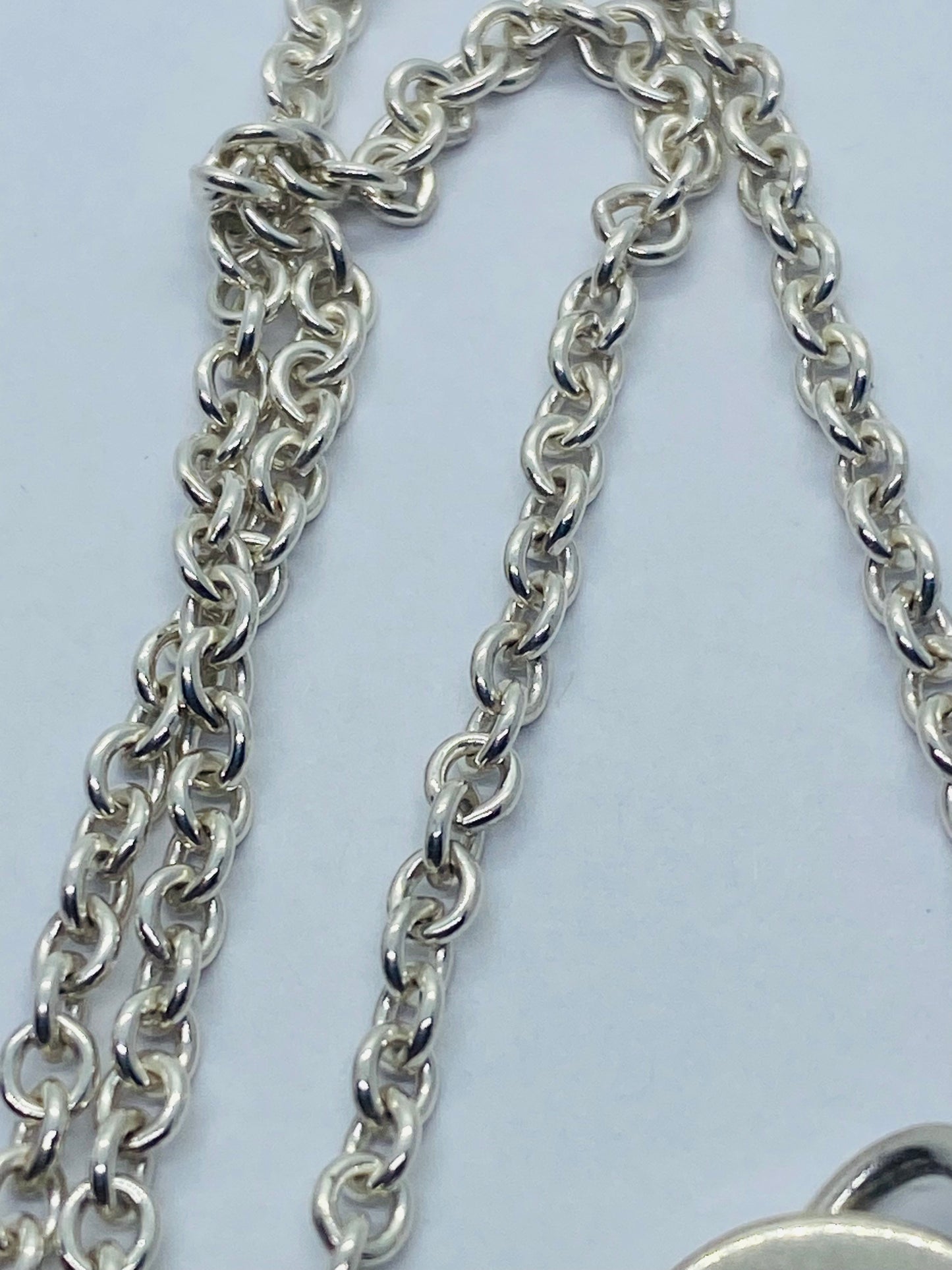 Large Return to Tiffany Etched Heart and Arrow Pendant, Necklace Sterling Silver