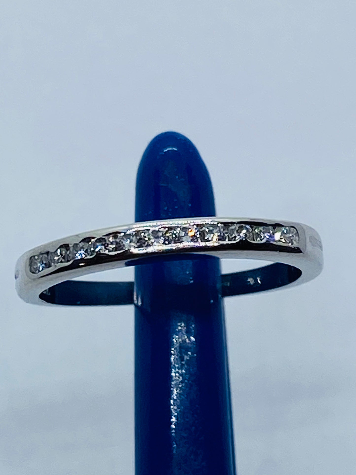 Tiffany & Co Platinum Channel Set Round Diamond 2mm Wedding Ring Band 6