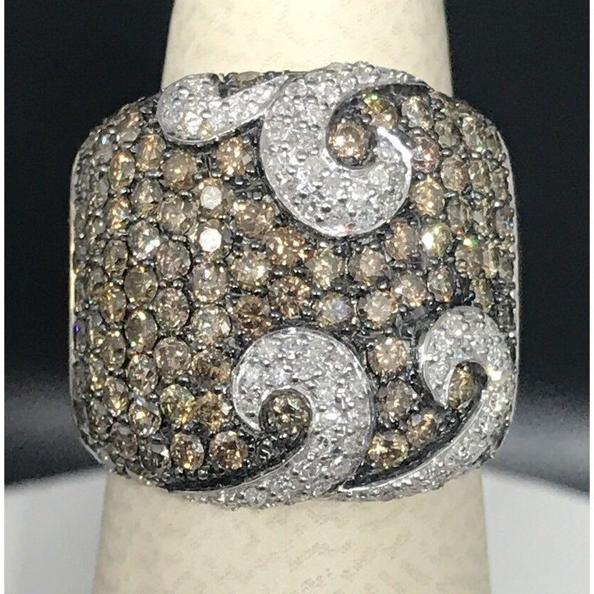Stunning 14k Diamond Ring Pave 2.75 CT Yellow Gold 8.3G OTC Signed Sz 6.5