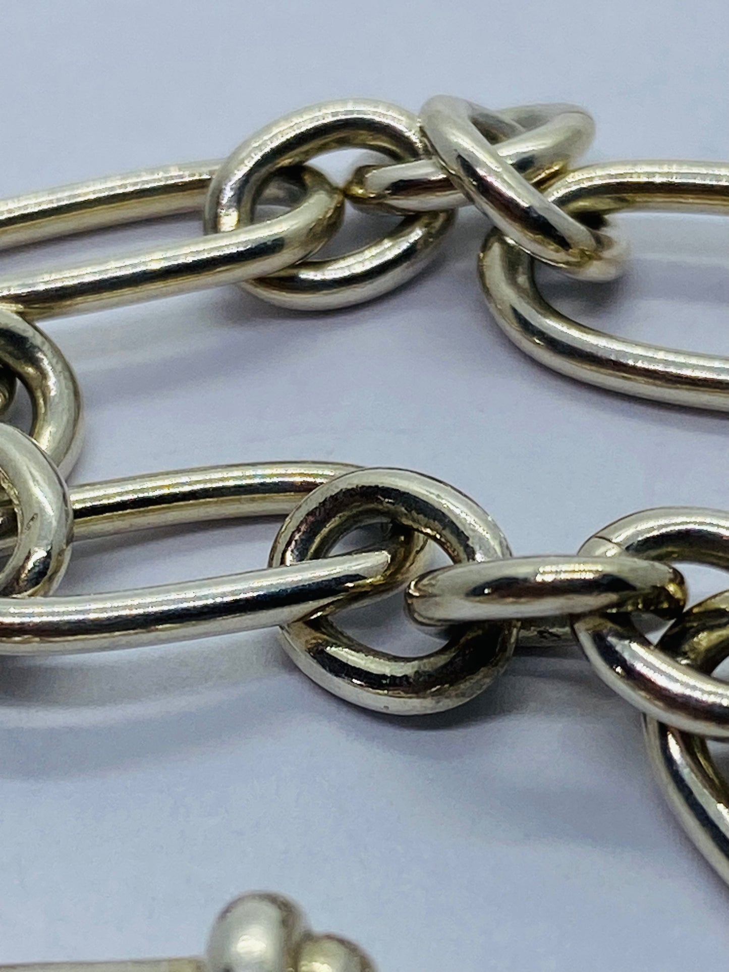 Tiffany & Co. Picasso 925 Silver 7.75” Groove Link Toggle Bracelet Pouch