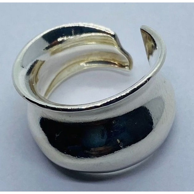 Tiffany Frank Gehry Fish Contour Cuff Ring Sterling Silver Size 5.5