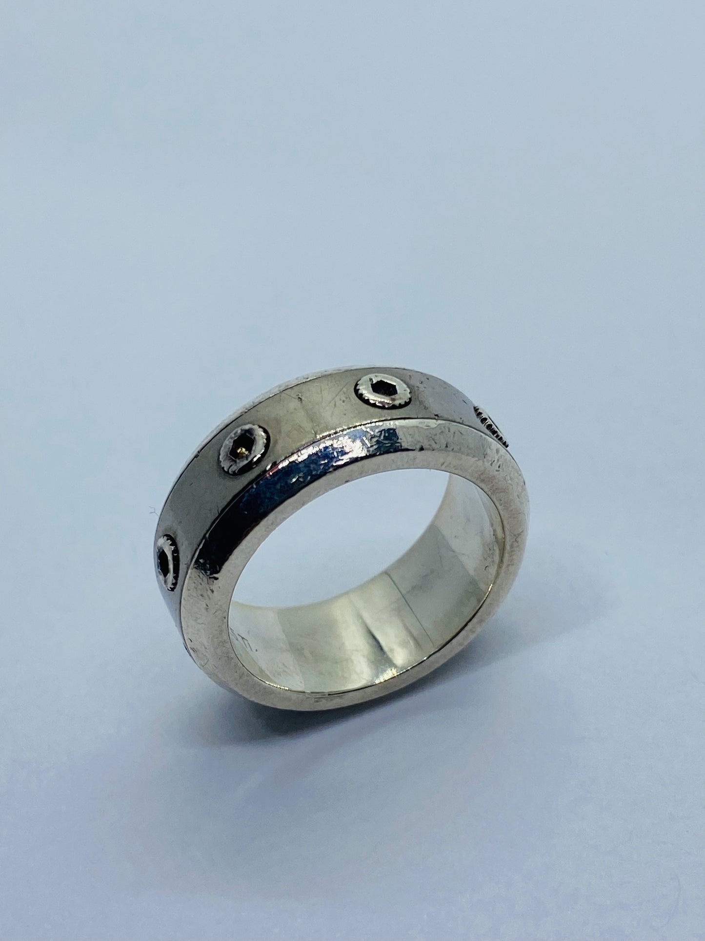 Tiffany & Co Paloma Picasso Sterling Silver & Titanium Turbo Ring Sz 7