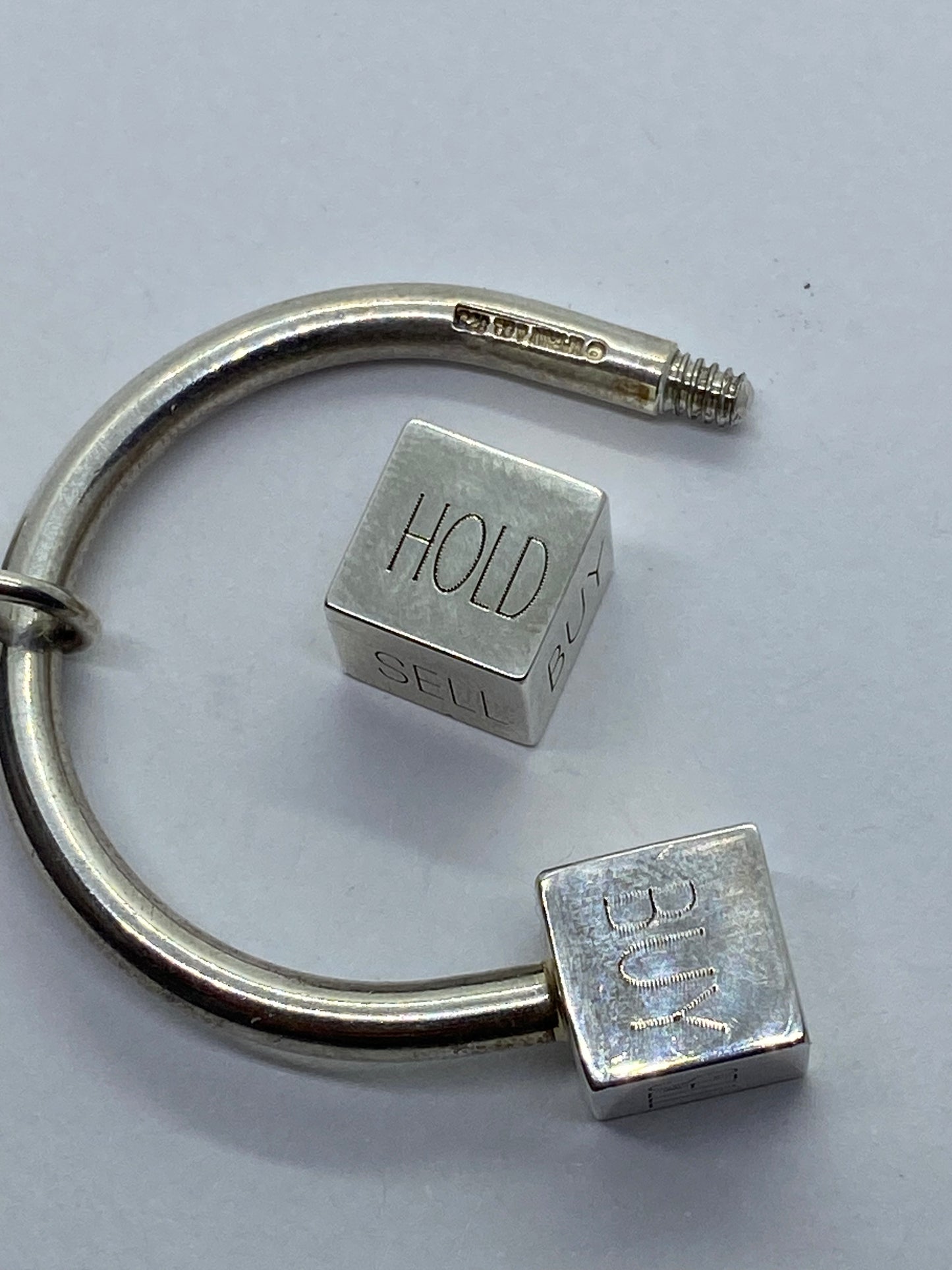 Tiffany & Co Silver Buy Sell Hold Key Ring Key Chain!