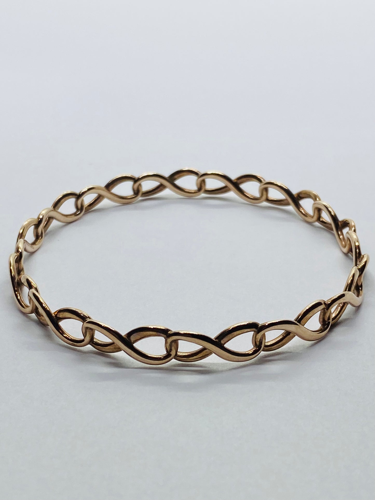 Rare Tiffany & Co Infinity Rubedo Bangle 7.75” Bracelet w Box/ Pouch 6.5mm Wide
