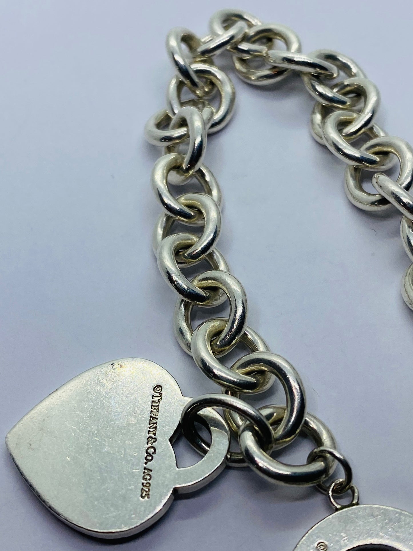 $575 Return To Tiffany & Co 8.5" New Version Toggle Heart Bracelet Silver Pouch