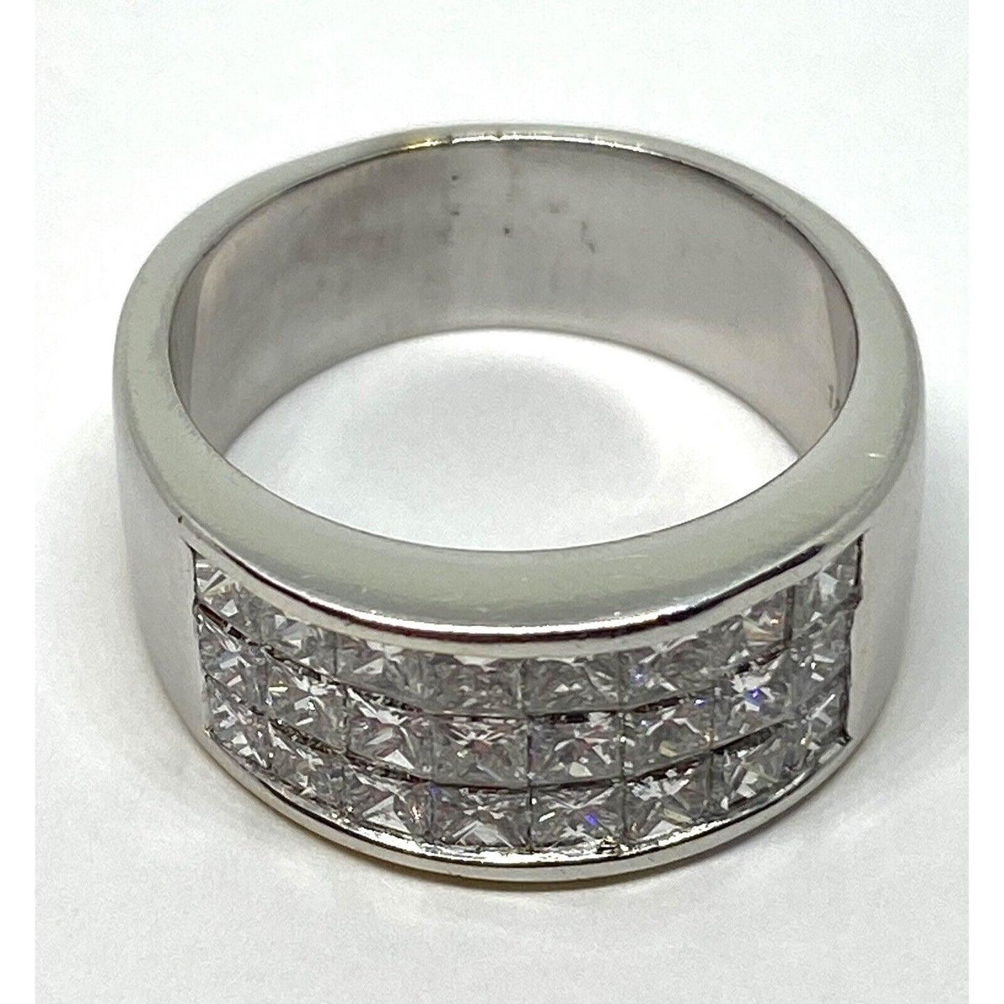 Designer Signed KOBI 2.4CT VS H Princess Cut Diamond 8.5MM 18k Gold Band Ring 7