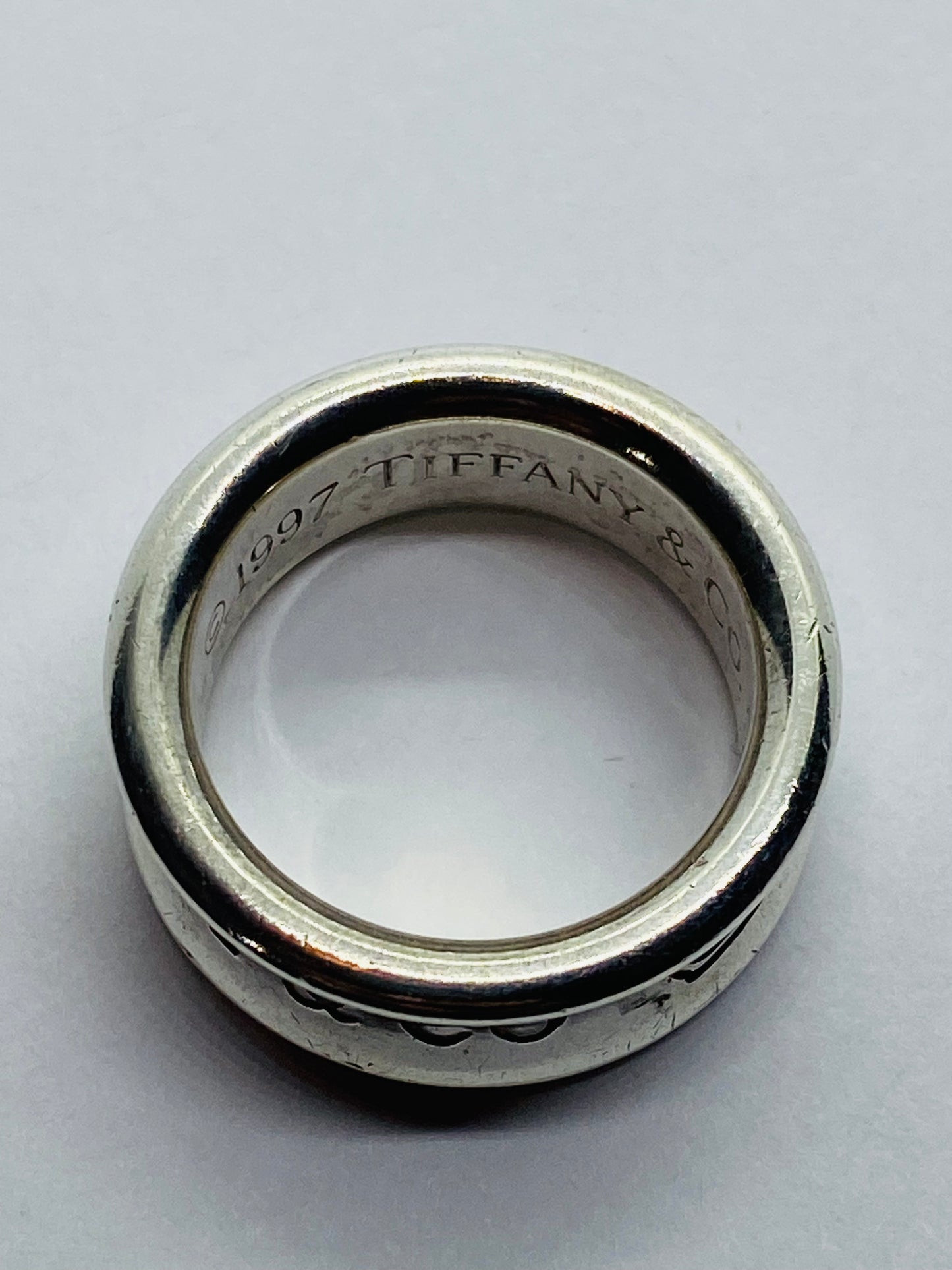 Tiffany & Co. 1837 Concave Size 3.75 Wide 6.5MM Band Love Ring Silver