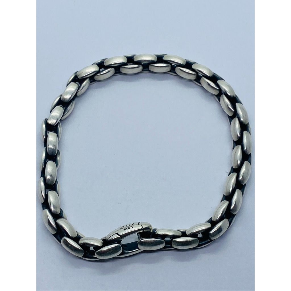 David Yurman Sterling Silver 925 ELONGATED BOX CHAIN BRACELET 8.25