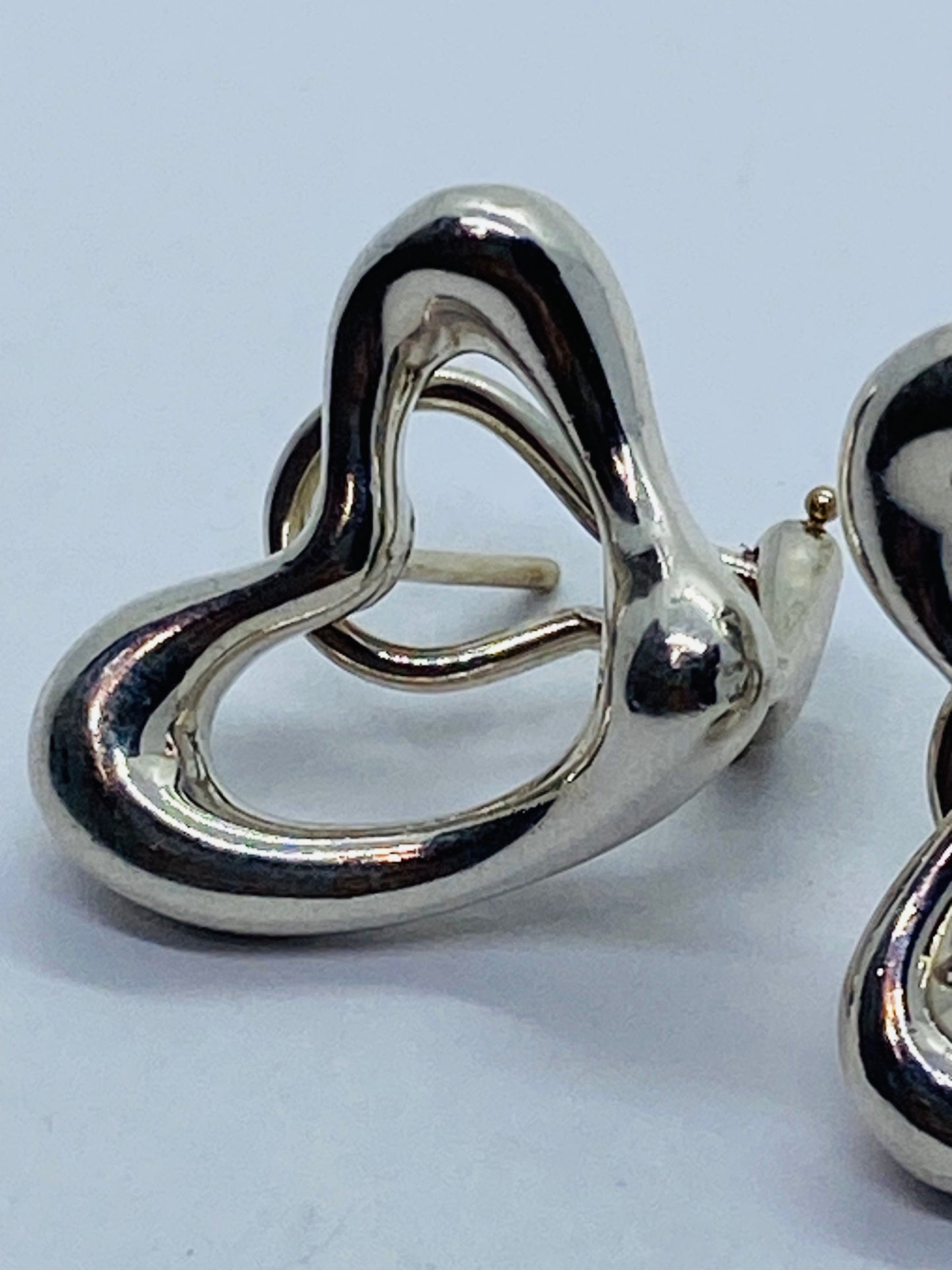 Tiffany & Co RARE Silver 925 Elsa Peretti Open Heart Clip On Earrings 18K Post