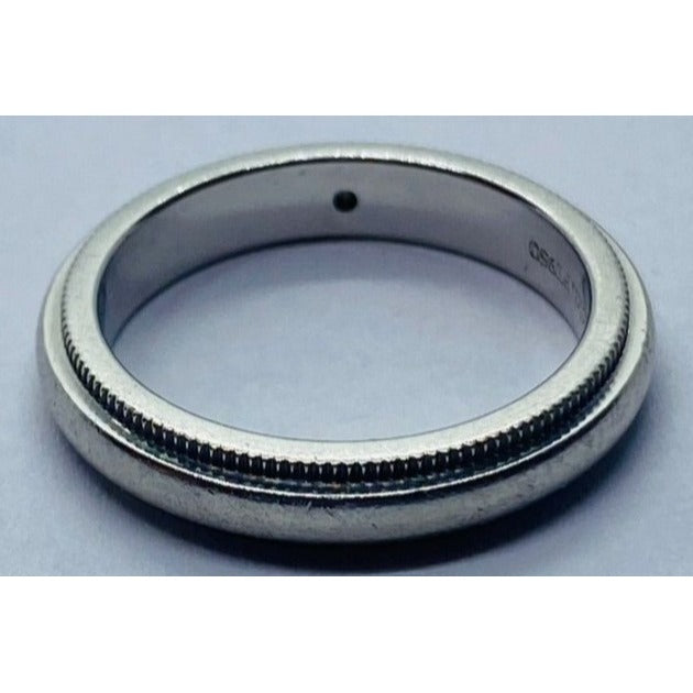 TIFFANY & CO PLATINUM 950 Double MILGRAIN WEDDING BAND 3MM SIZE 3.5