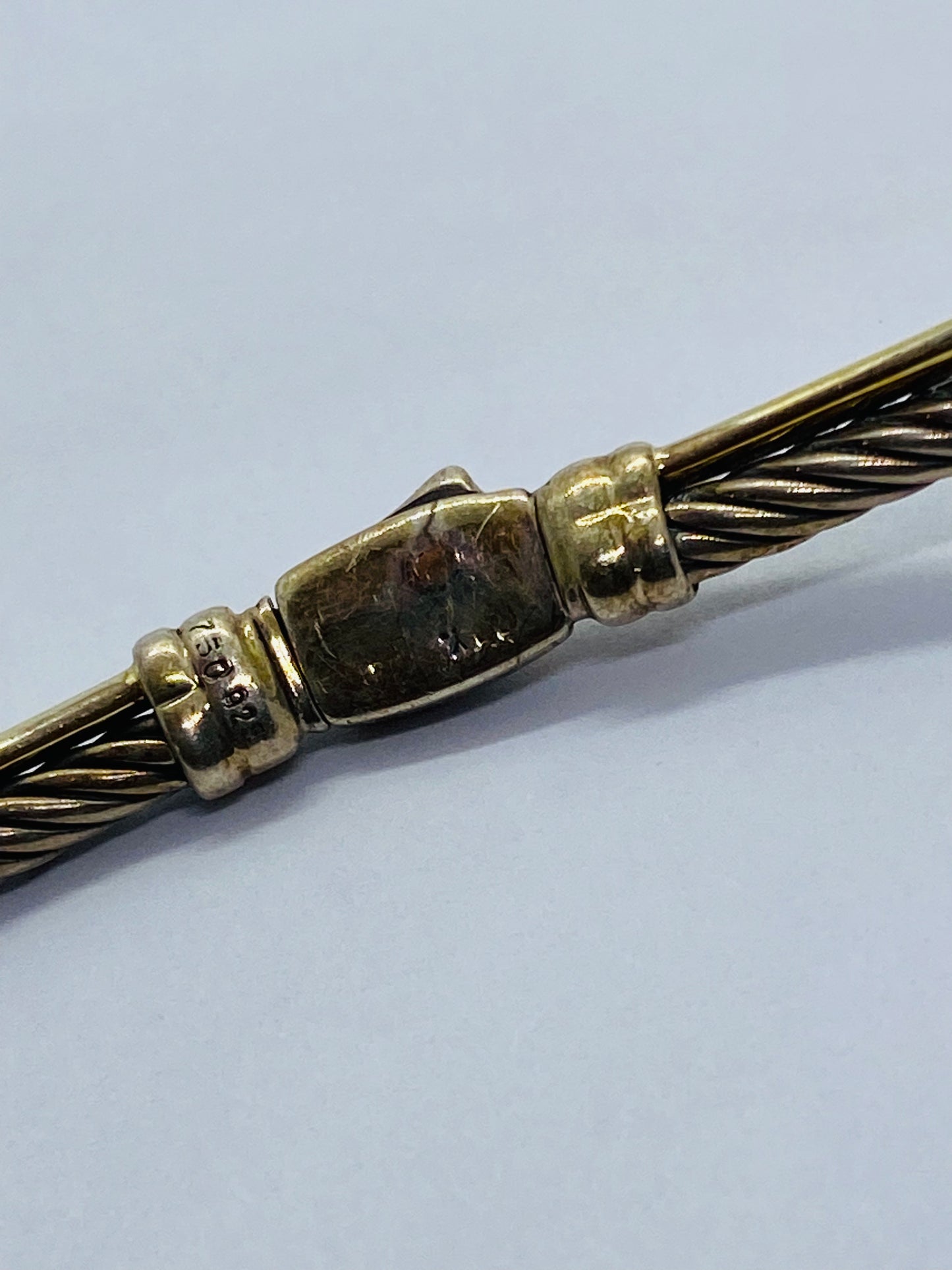 David Yurman Crossover Cable Choker Necklace 15" Sterling 925 & Yellow Gold 18k