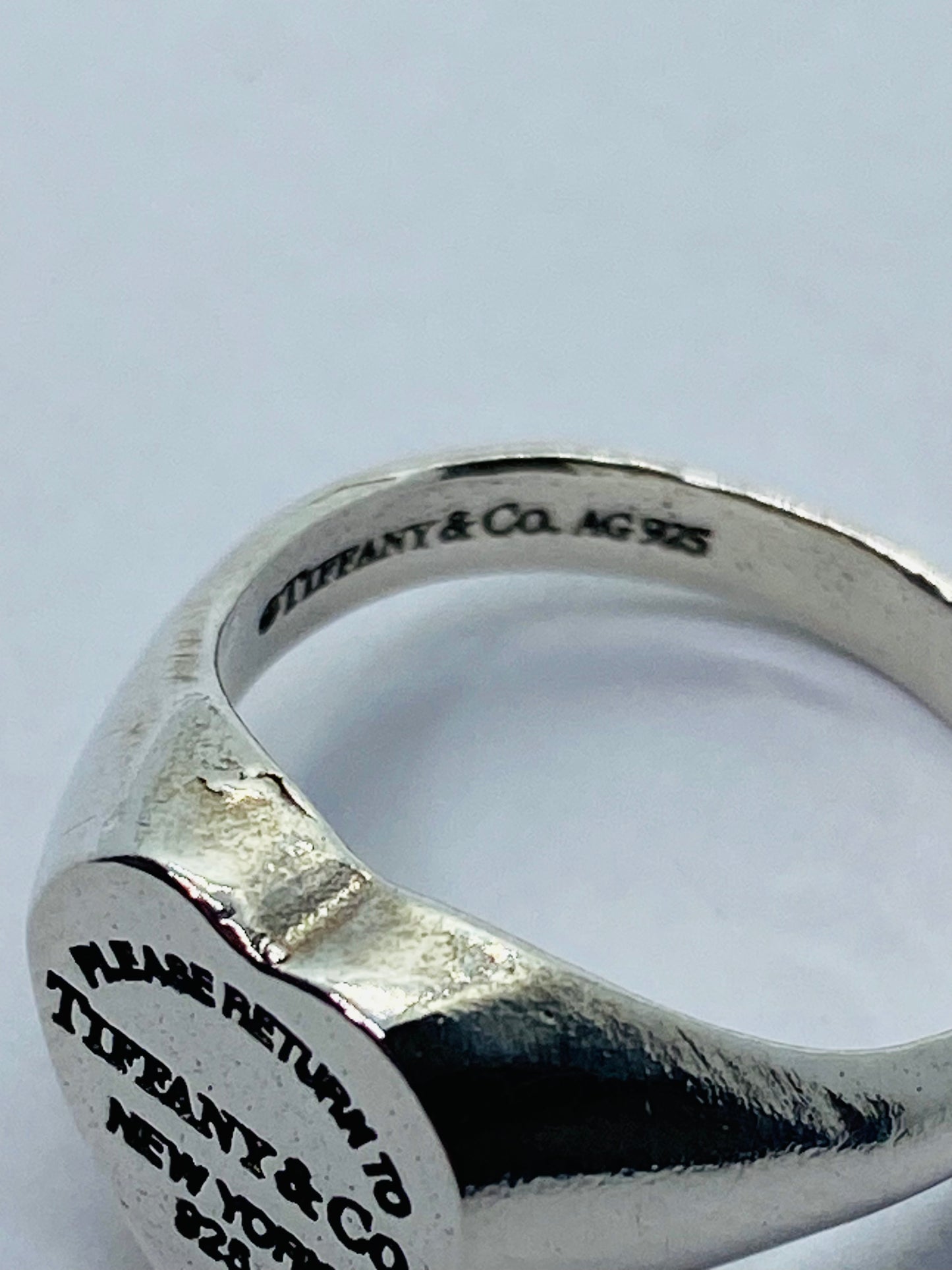 Tiffany & Co Sterling Silver 925 "Please Return To Tiffany & Co" Ring Size 5.5