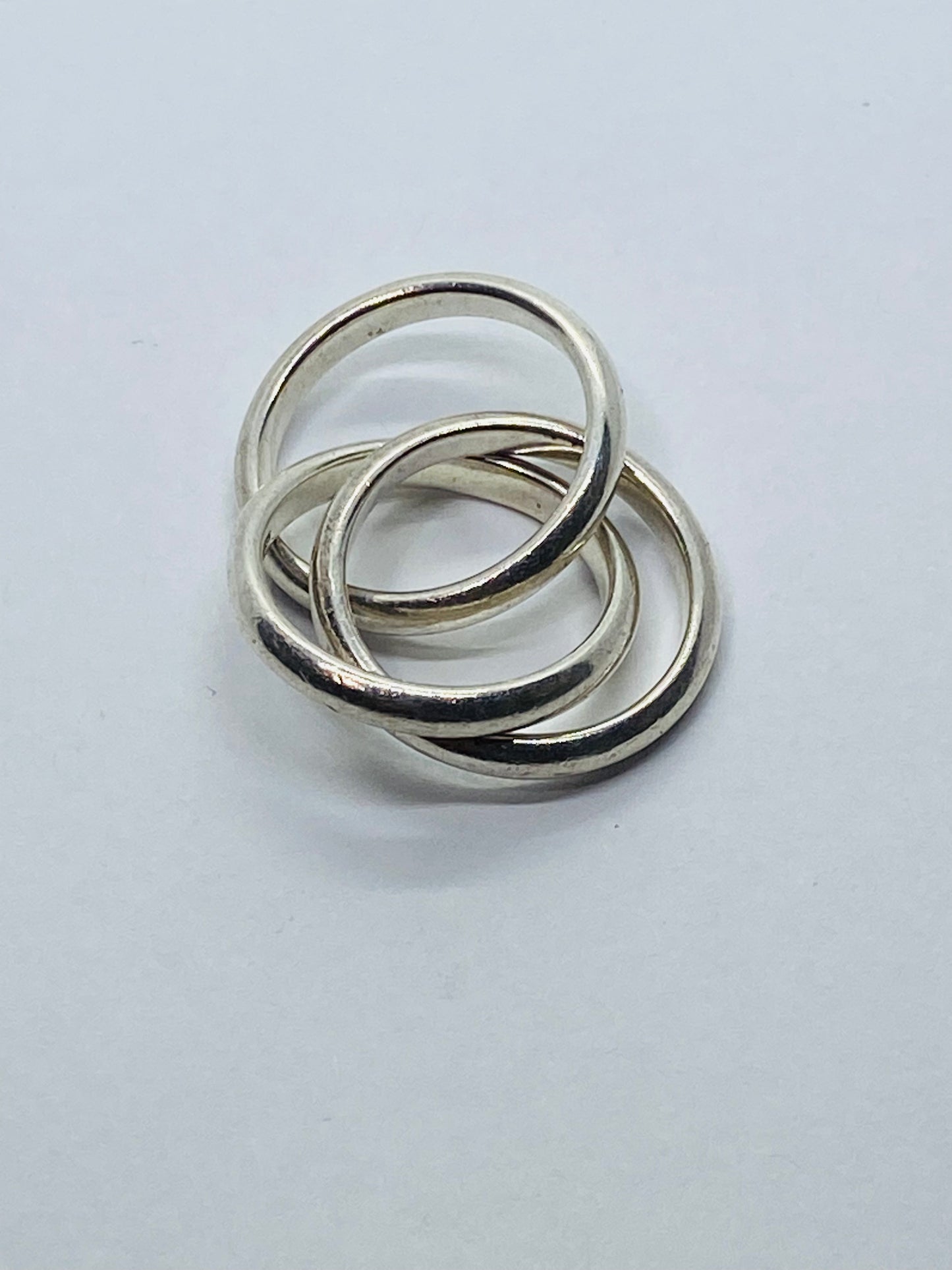 Tiffany & Co. 925 Sterling Silver Triple Rolling 3 Three Band Stack Ring Size 5