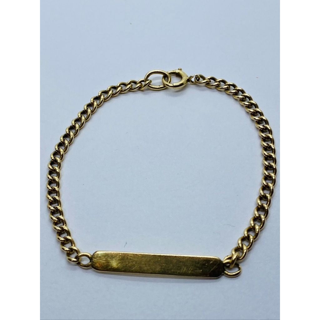 Authentic Tiffany & Co 14K 585 Id Plate Bracelet 6.25"