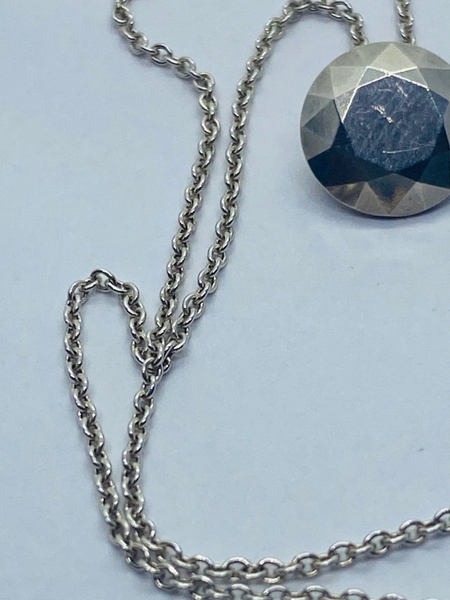 Tiffany & Co Elsa Peretti Sterling Silver Two Carat FACET Necklace 16”