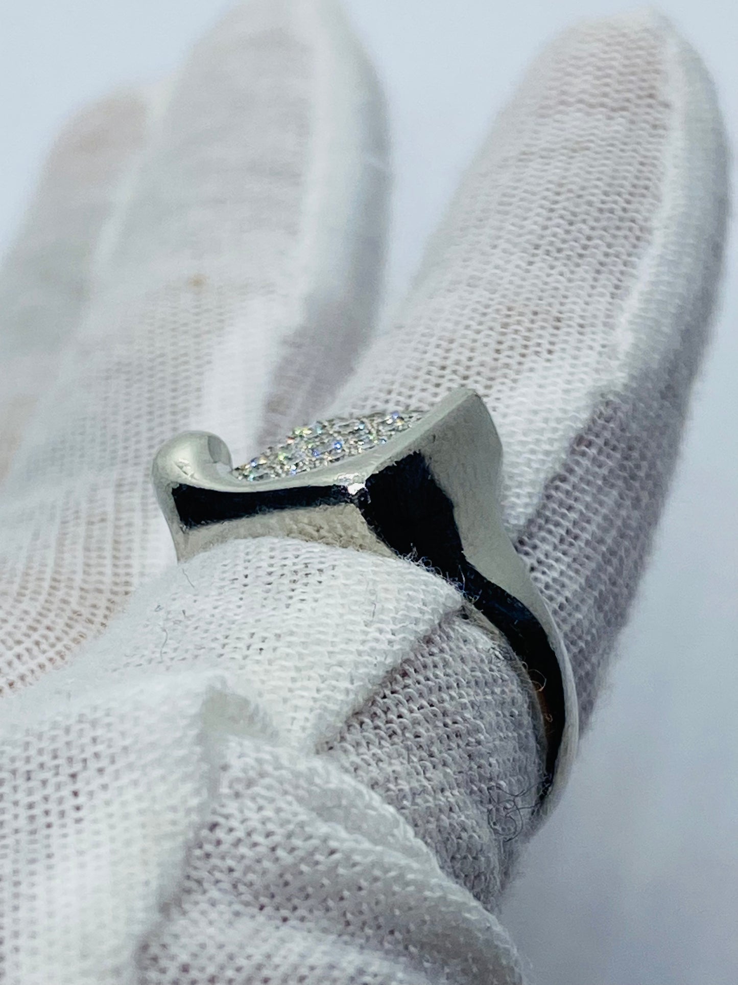 TIFFANY & CO ELSA PERETTI PLATINUM SQUARE SPLASH DIAMOND RING .95CT SIZE 6