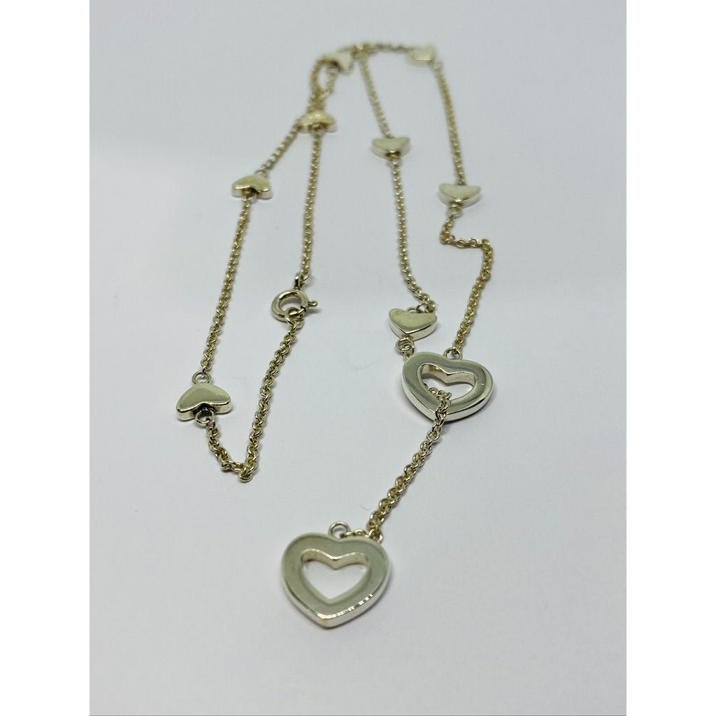 Genuine Tiffany & co Drop Lariat Multi Heart Sterling silver necklace