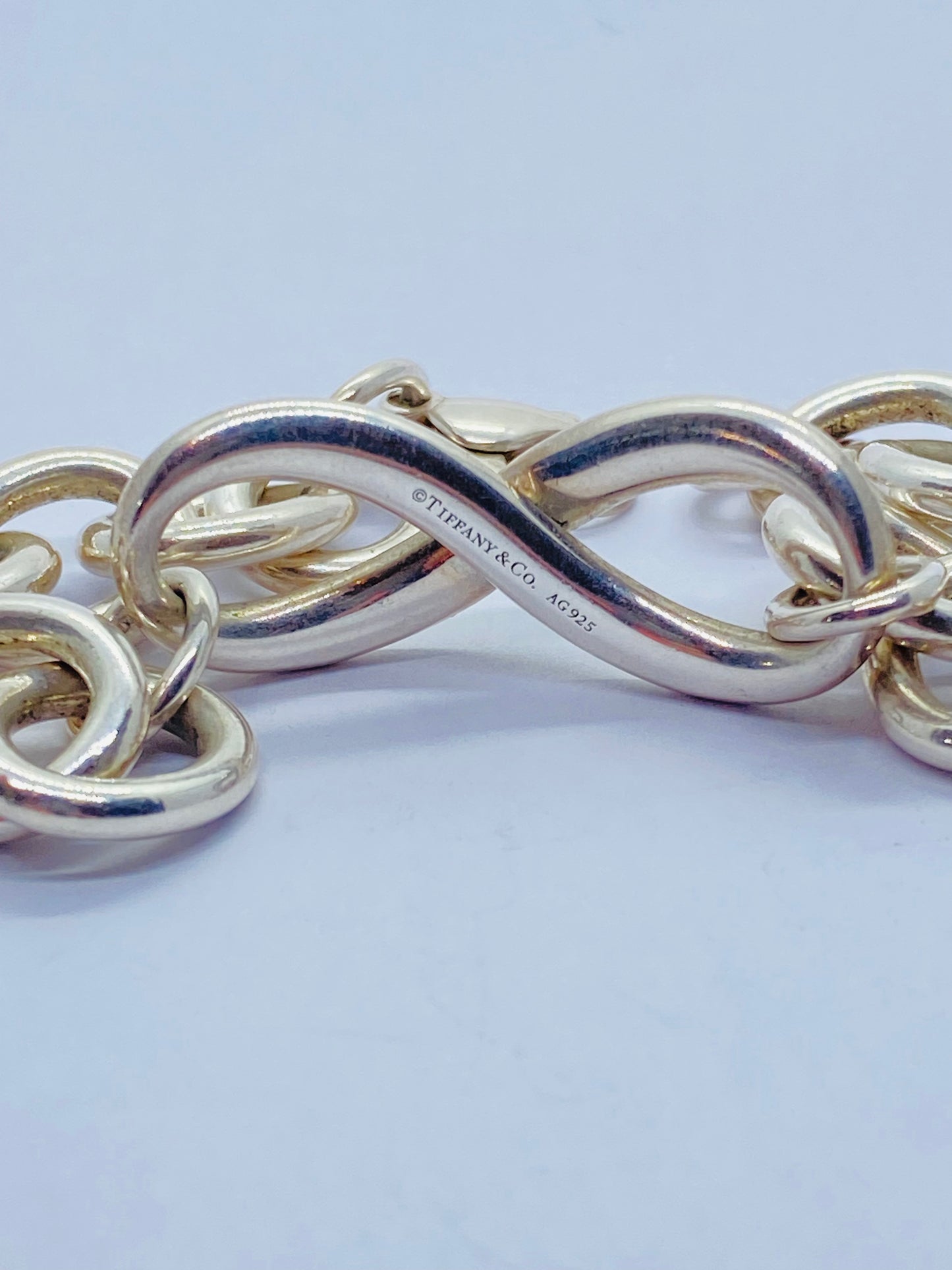 AUTHENTIC TIFFANY & CO INFINITY LINK BRACELET 7.75” STERLING SILVER 925 CHUNKY
