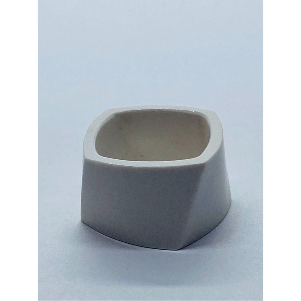 Tiffany & Co Frank Gehry Torque Wide Porcelain Ring Size 3.75