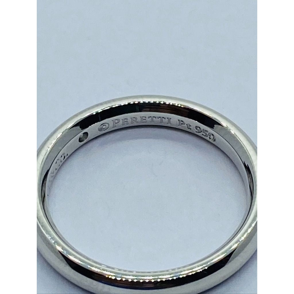 Tiffany & Co Elsa Peretti Platinum Band Ring With A Round Diamond Size 5