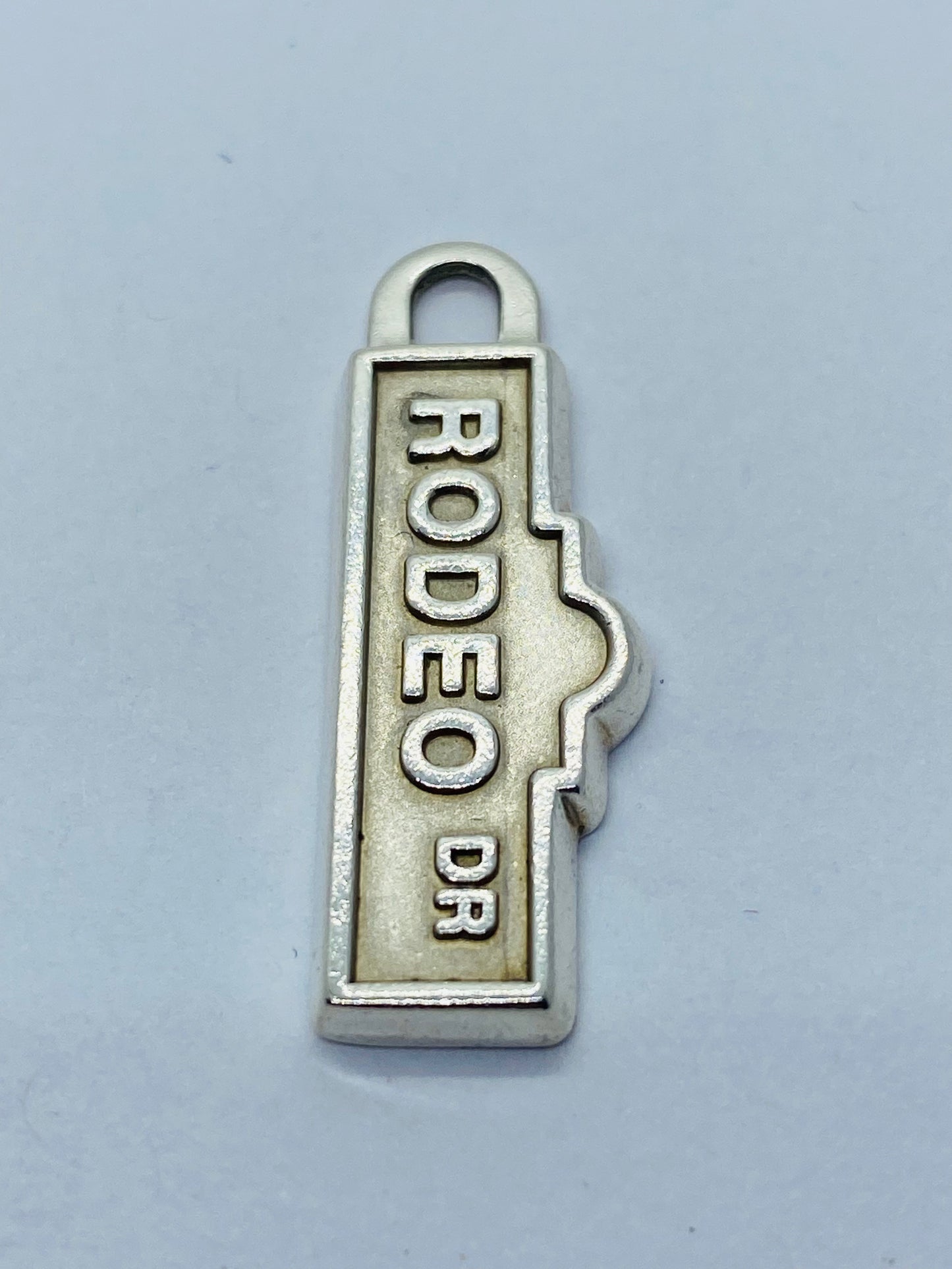 TIFFANY & CO STERLING RODEO DRIVE TAG CHARM OR PENDANT WITH ORIGINAL