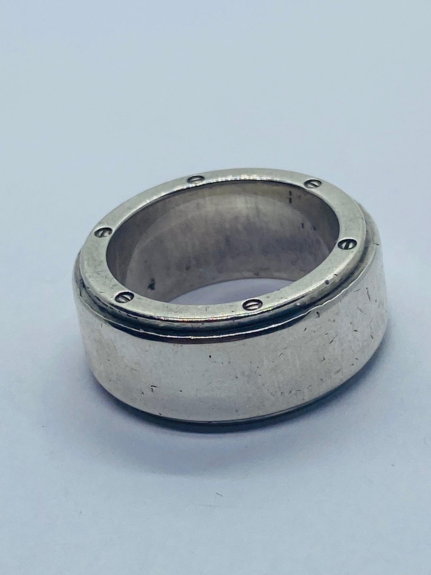 Tiffany & Co Silver Wide Metropolis Ring Size 6