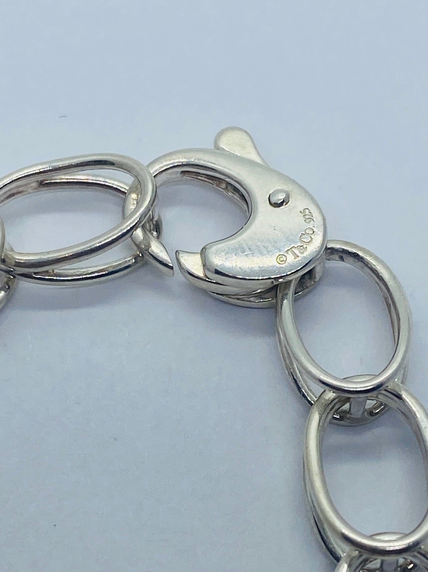 Vintage Tiffany & Co Sterling Silver Double Chain Link Bracelet 7.25”