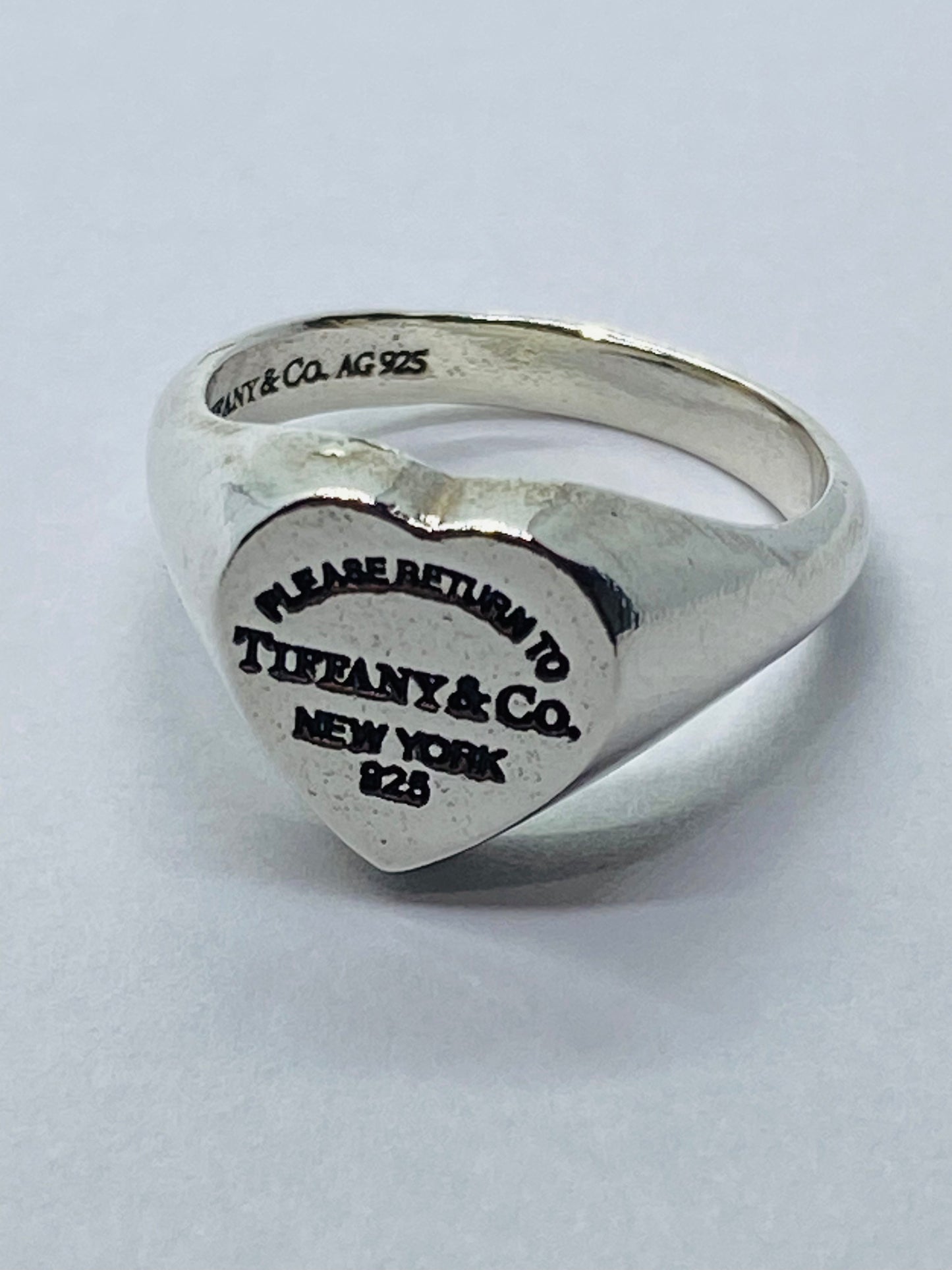 Tiffany & Co Sterling Silver 925 "Please Return To Tiffany & Co" Ring Size 5.5