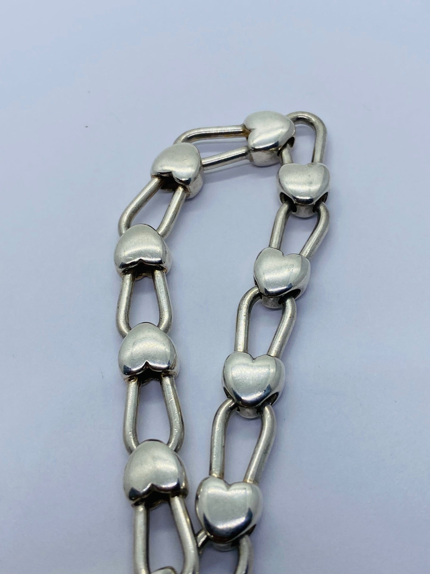 Tiffany & Co Silver Gold Heart Link Padlock Necklace 16.5” Pouch Box