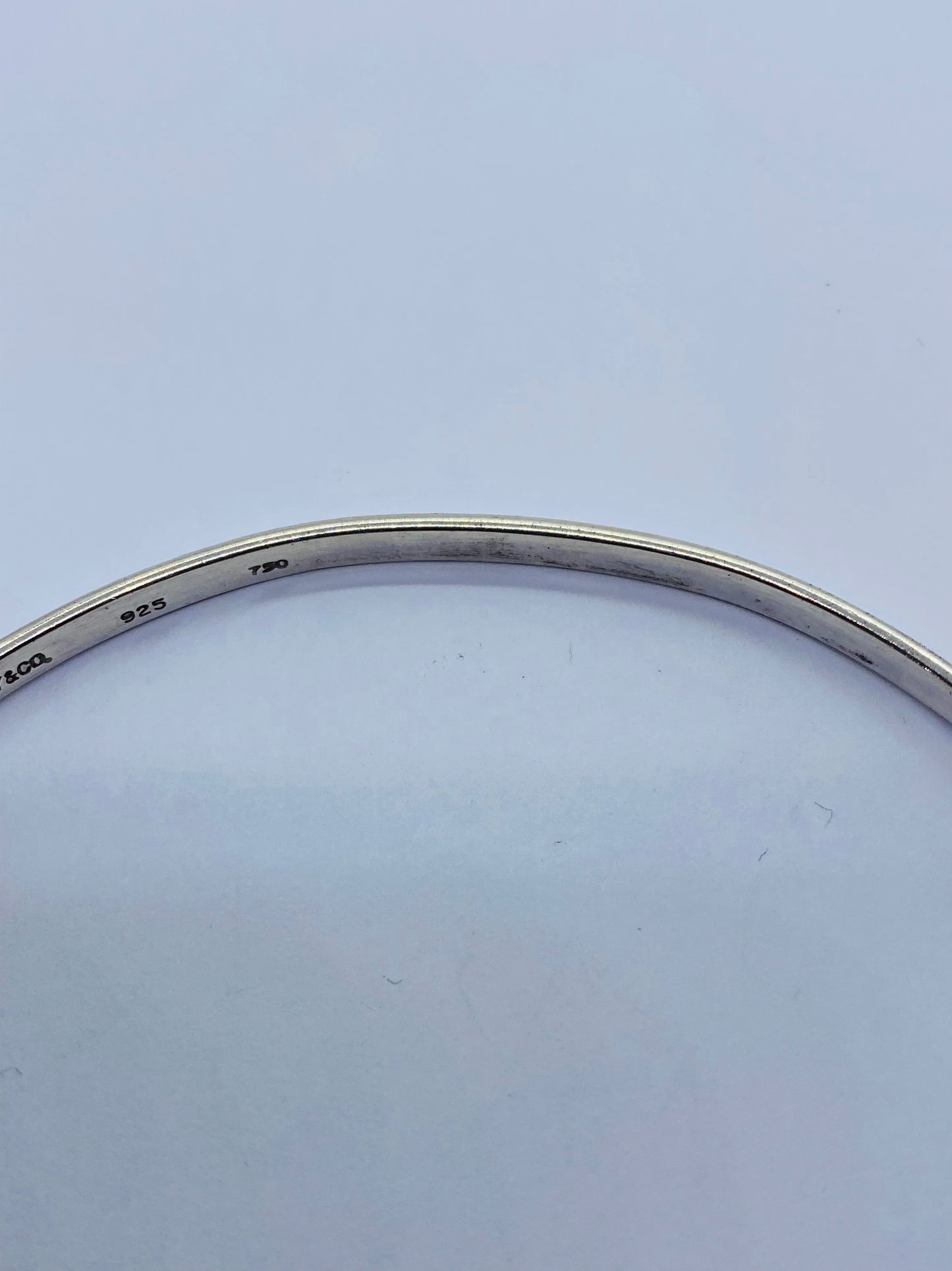 RARE XXL Tiffany & Co. Vintage 925/18k Hook Bangle Bracelet 9.5” 3.1” Diameter