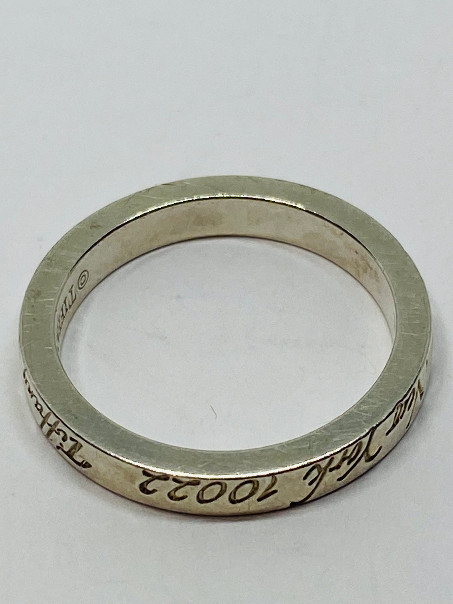 Tiffany & Co Sterling Silver Notes Narrow Band Ring Size 5.25