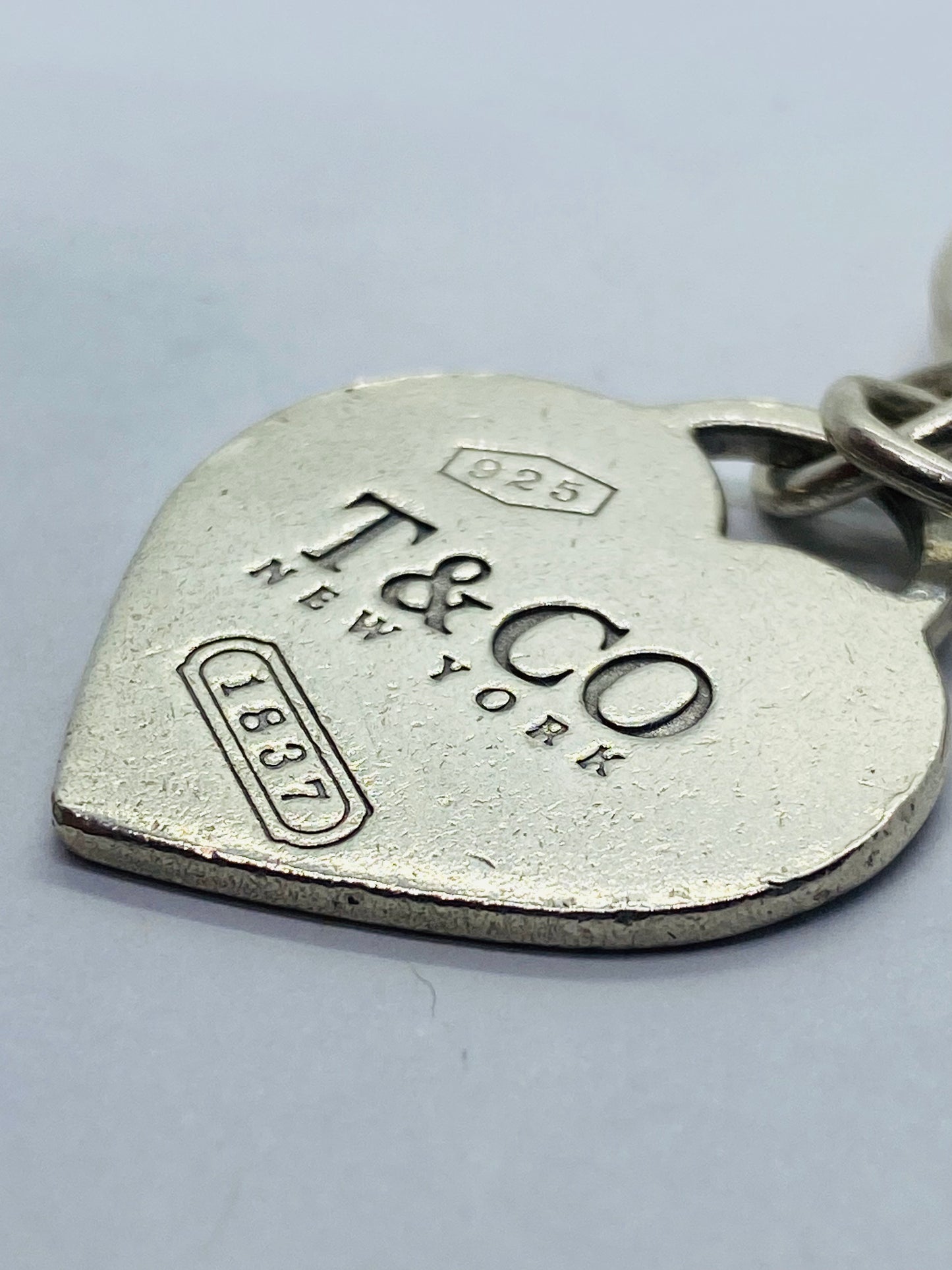 Rare Tiffany & Co Vintage Sterling Silver T & Co New York Heart 1837 Key Chain