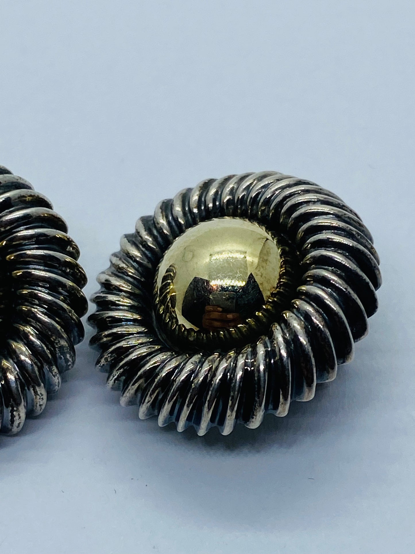 DAVID YURMAN 14K & 925 Large Classic Cable Dome Clip Earrings 3/4” Diameter