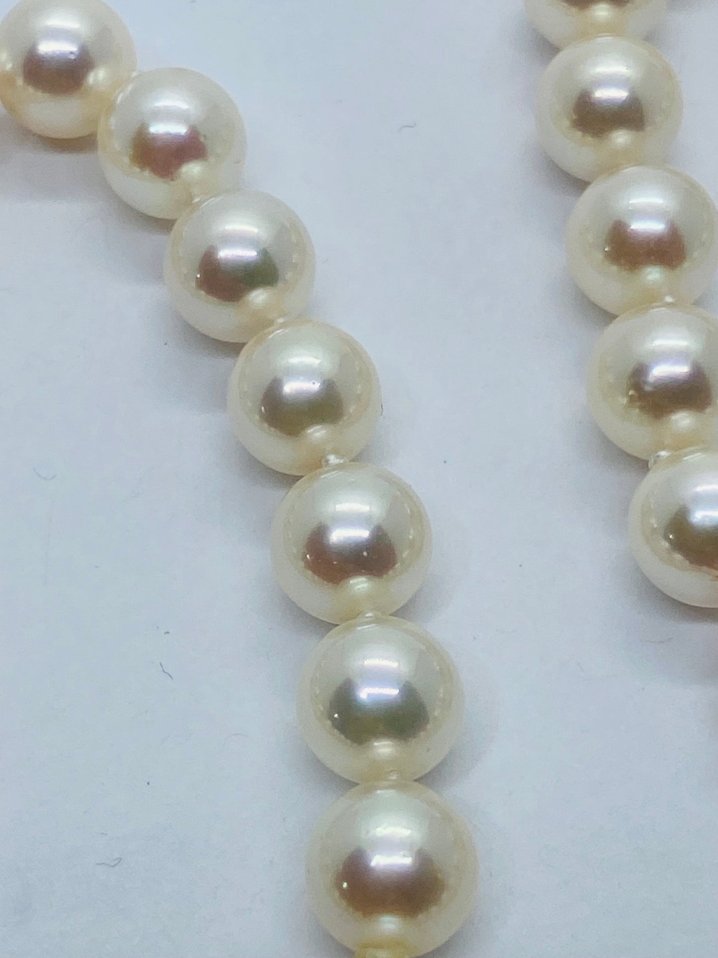 $2750 PEARL NECKLACE TIFFANY & CO STAMP IN WHITE GOLD 18K 17” 7-7.5MM PEARLS