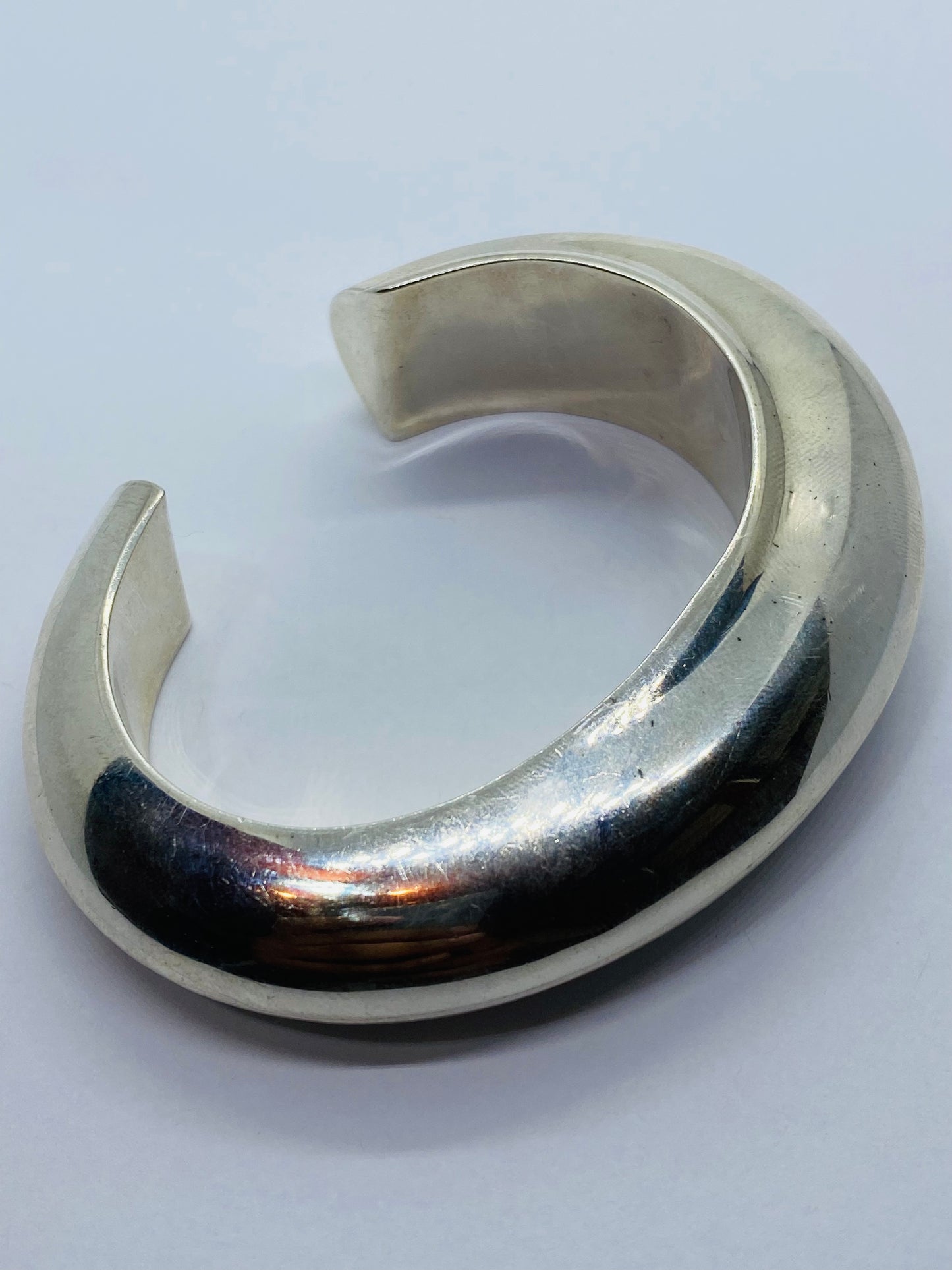 RARE Tiffany & Co. Rare Asymmetrical 925 Sterling Domed Cuff Bracelet
