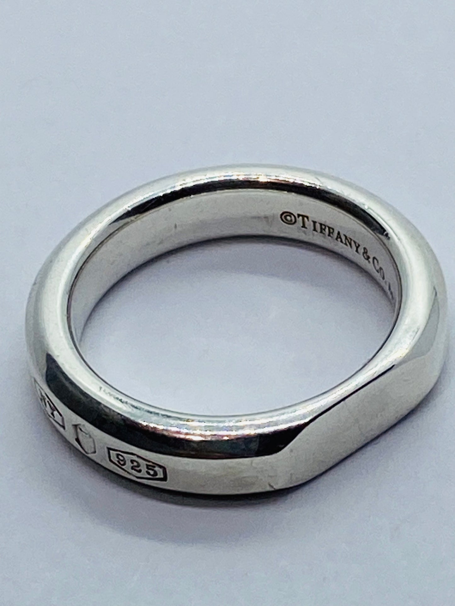 Tiffany & Co. Makers Sterling Narrow Slice Ring - Size 4 1/2