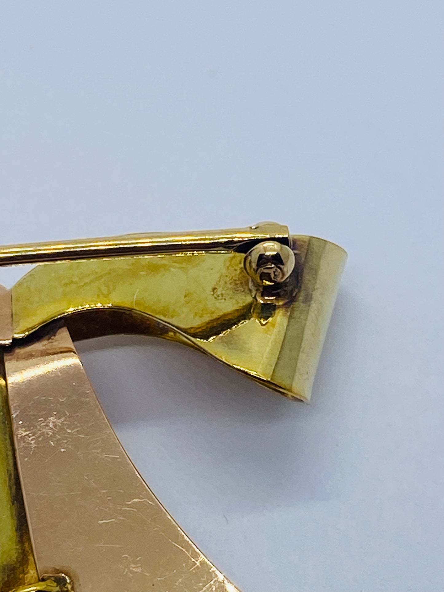 Vintage Tiffany & Co Two Tone 14K Gold Ribbon Bow Brooch Pin High Polish