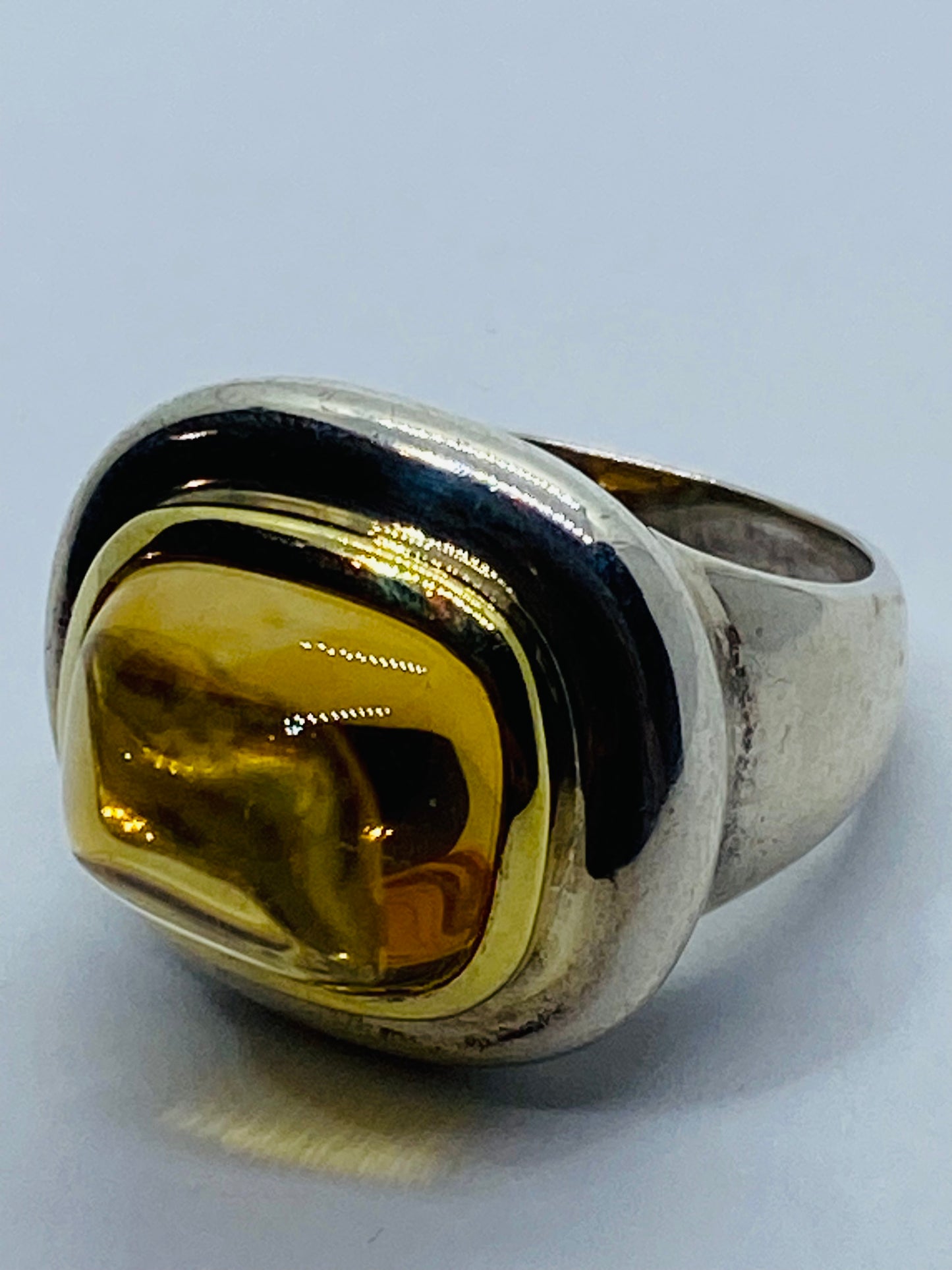 Tiffany & Co Sugar Loaf PALOMA PICASSO Sterling Silver 18k 750 Gold Citrine Ring