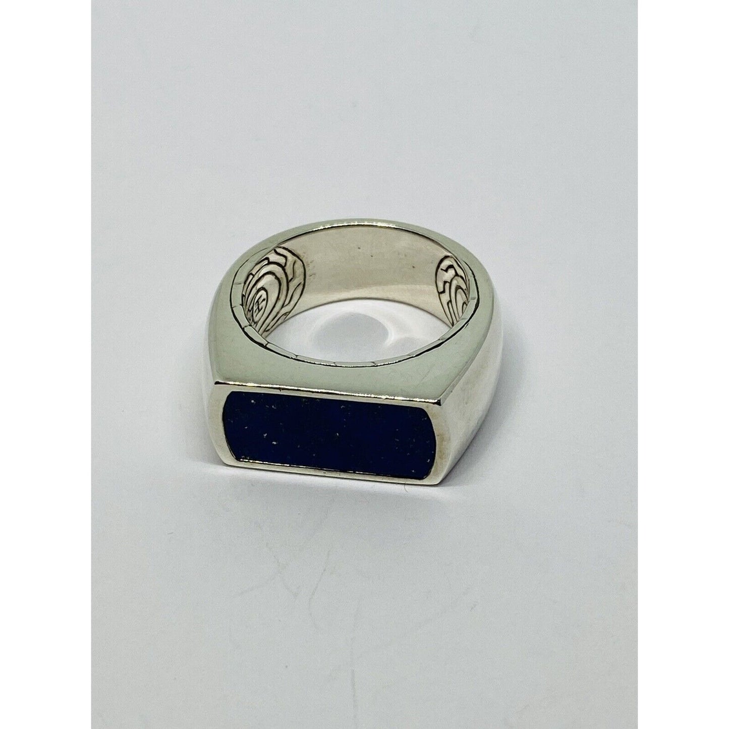 JOHN HARDY Classic Silver LAPIS LASULI Signet Ring Size 9