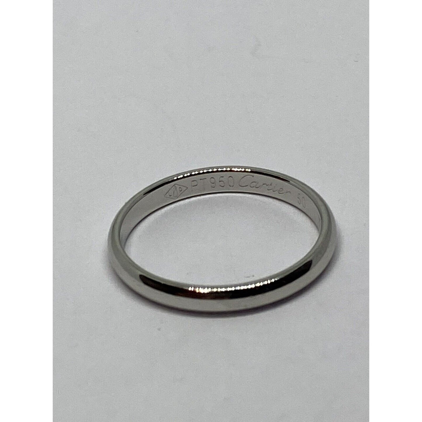 Cartier 1895 Platinum Wedding Band Ring - Size 50 US 5.25 - 2.5mm Wide