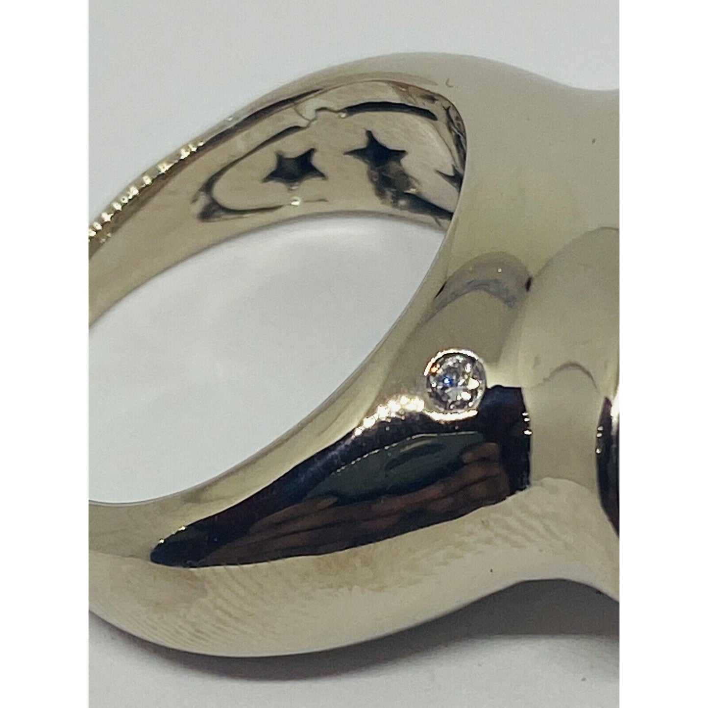 H. Stern Diamond 6.87ct Blue Topaz 18K Gold Oval Cocktail Ring 12.0 Grams Size 6
