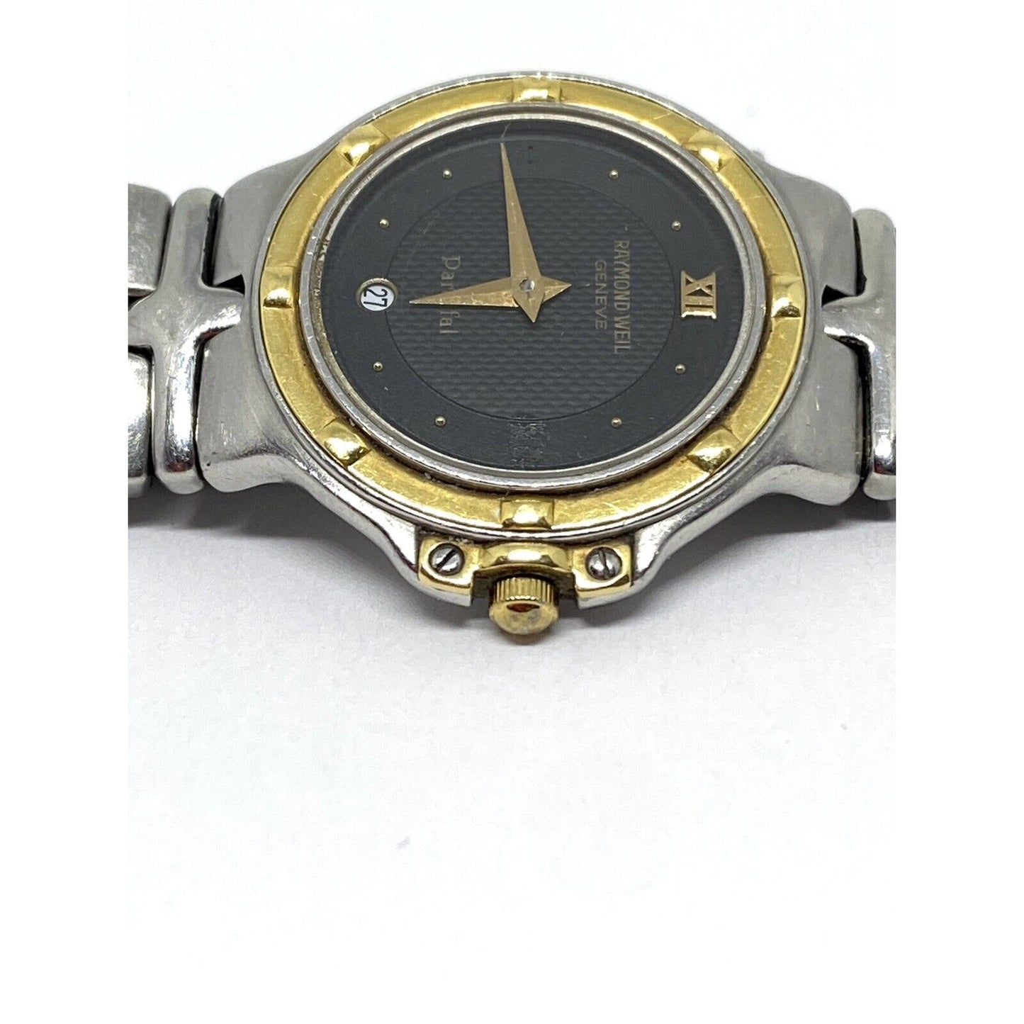Women's Raymond Weil Parsifal Stainless Steel 26mm Black Dial 9988 Wrist Watch!